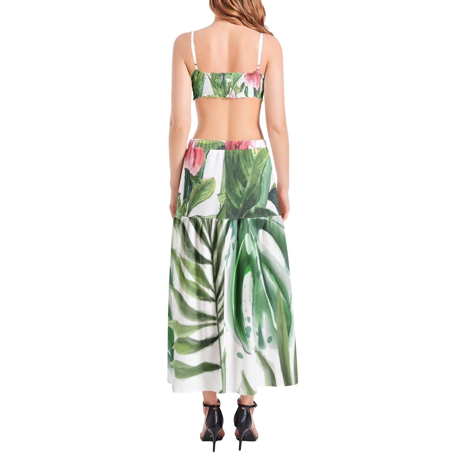 Women's Bralette Top and High Slit Thigh Skirt Set