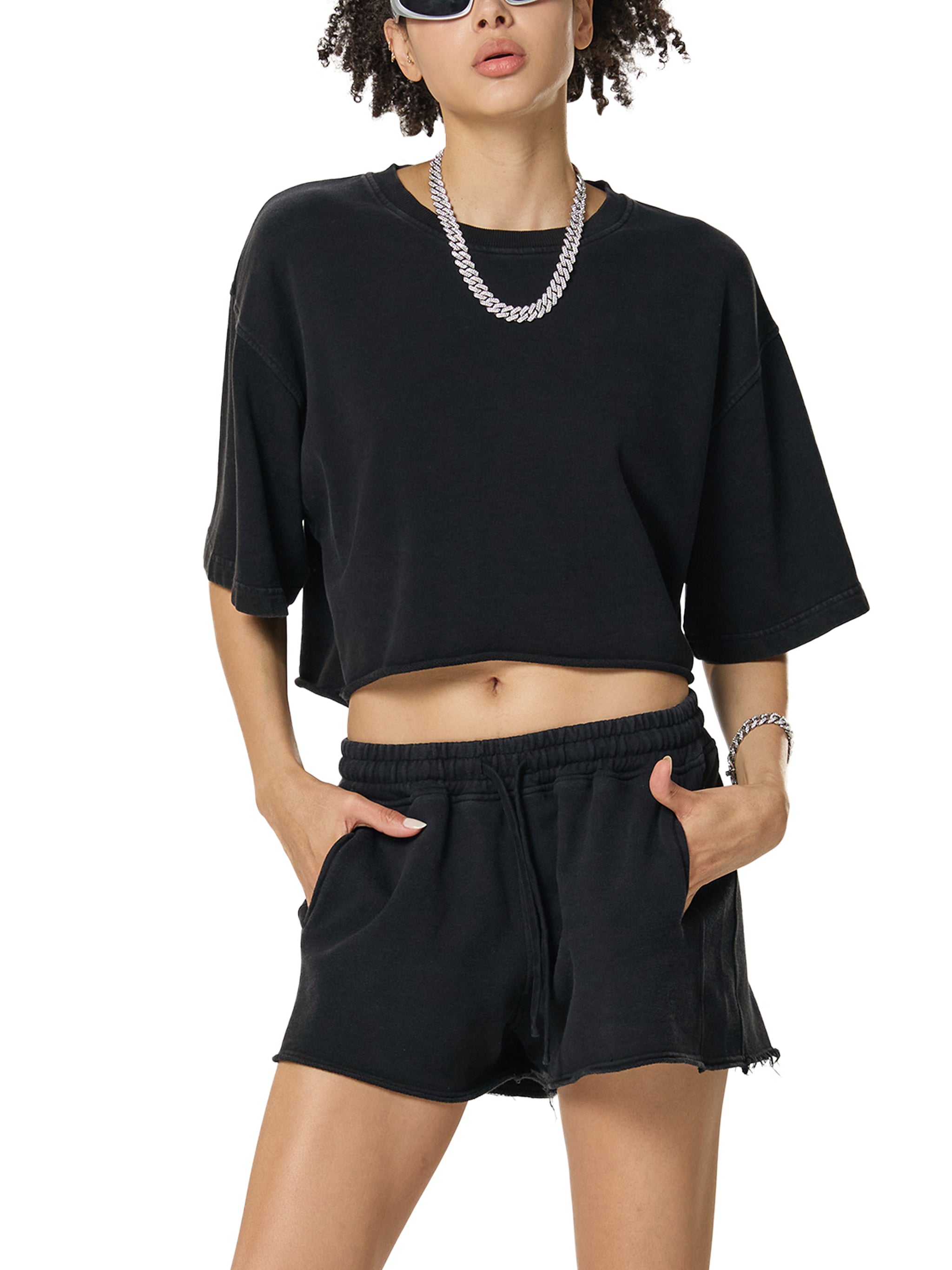 Women's Loose Cotton Crop-Top
