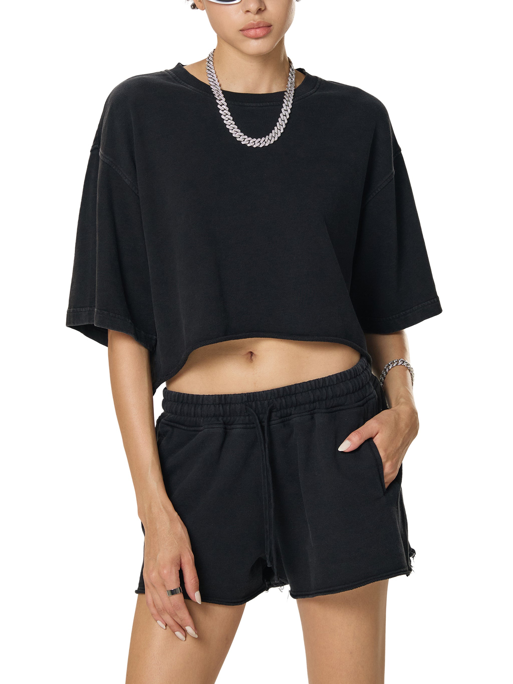 Women's Loose Cotton Crop-Top