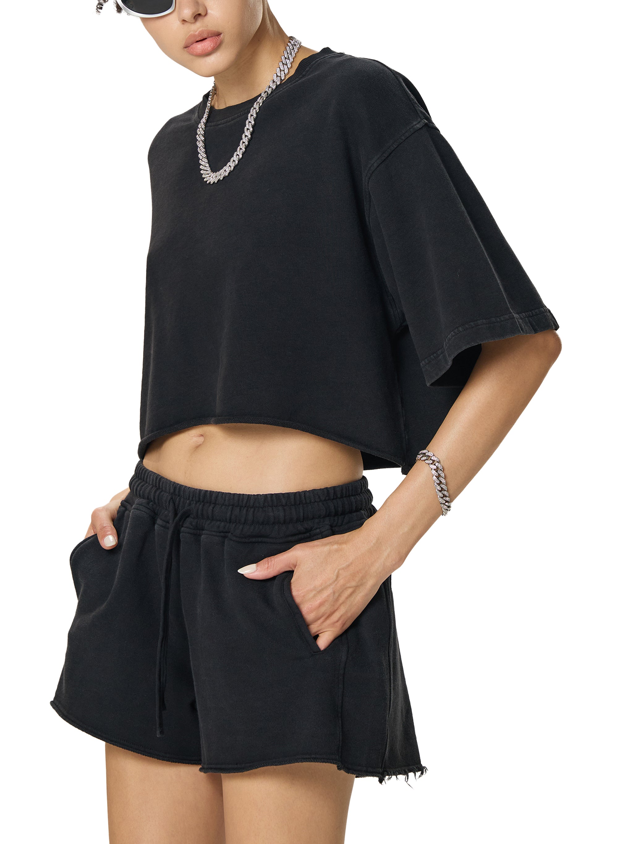 Women's Loose Cotton Crop-Top