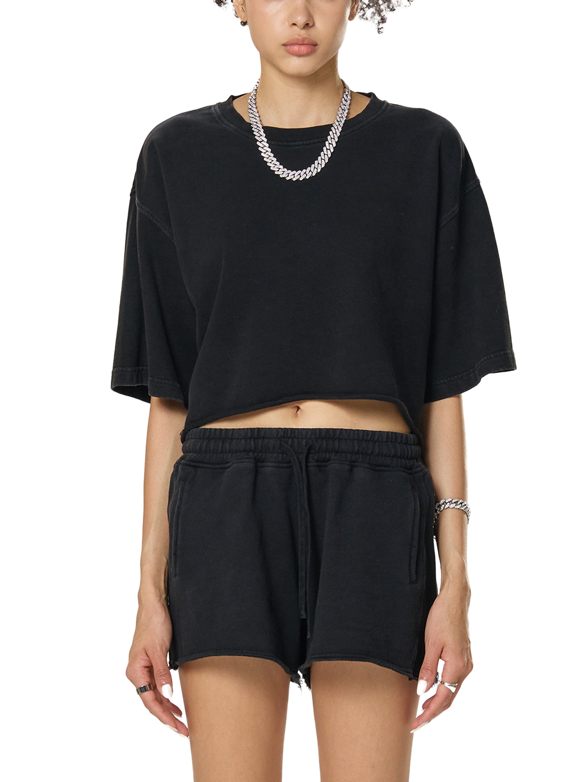 Women's Loose Cotton Crop-Top