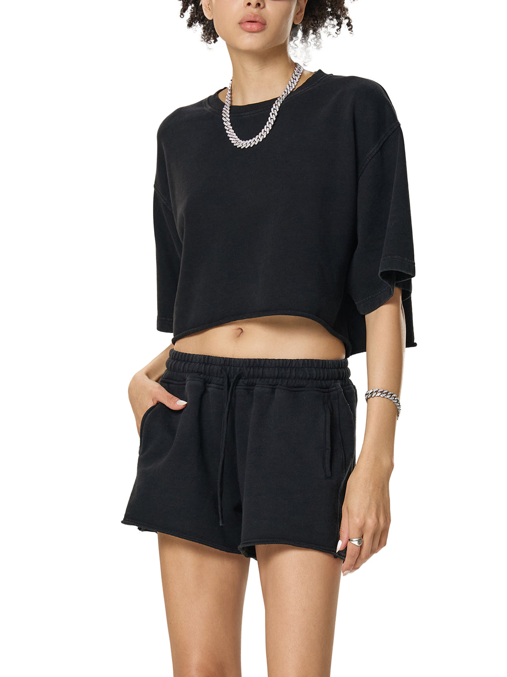 Women's Loose Cotton Crop-Top